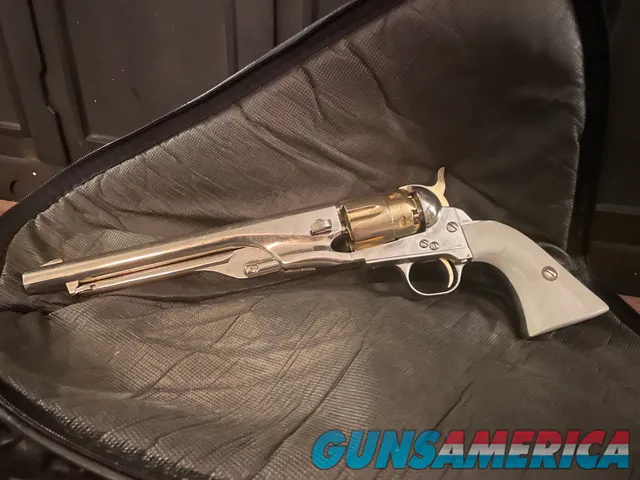 Pietta 1851 Navy Nickel and Gold .44 Percussion Revolver