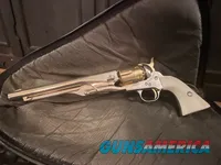 Pietta 1851 Navy Nickel and Gold .44 Percussion Revolver