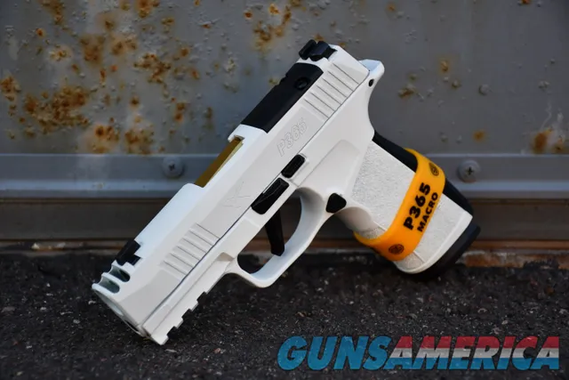Sig P365X Macro 365 X-Comp Gold TIN Barrel NS X-Werks Stormtrooper White