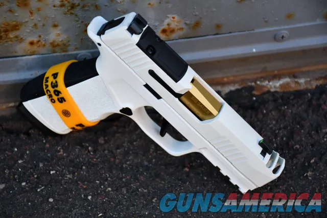 Sig P365X Macro 365 X-Comp Gold TIN Barrel NS X-Werks Stormtrooper White