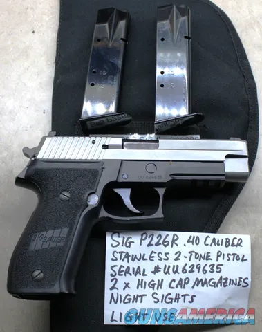 Sig Sauer P226R .40 Pistol, 2 Mags, 2-Tone, Light Use, CLEAN