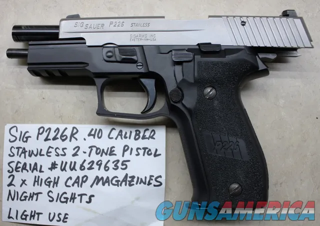 Sig Sauer P226R .40 Pistol, 2 Mags, 2-Tone, Light Use, CLEAN