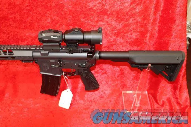NEW BATTLE ARMS WORKHORSE PATROL CARBINE WITH SIG ROMEO5 RED DOT/JULIET 3 MAGNIFIER PLUS 3 MAGS