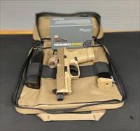 FNH FN-509 Compact Tactical 9mm Luger Semi Auto Pistol 4.32" Threaded Barrel 12/15 and 24 Rounds Ambidextrous Controls Polymer Frame Flat Dark Earth W/ SIG Sauer ROMEO 1 PRO Micro Red Dot Sight 6 MOA Red Dot FDE