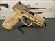 FNH FN-509 Compact Tactical 9mm Luger Semi Auto Pistol 4.32" Threaded Barrel 12/15 and 24 Rounds Ambidextrous Controls Polymer Frame Flat Dark Earth W/ SIG Sauer ROMEO 1 PRO Micro Red Dot Sight 6 MOA Red Dot FDE