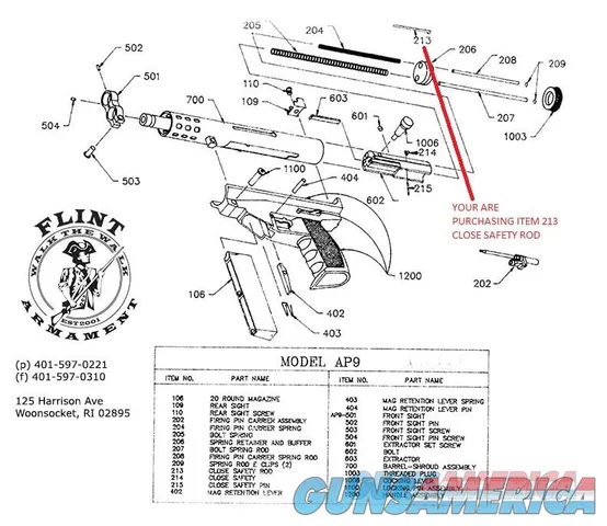 NEW AA ARMS AP9 CLOSE SAFETY ROD