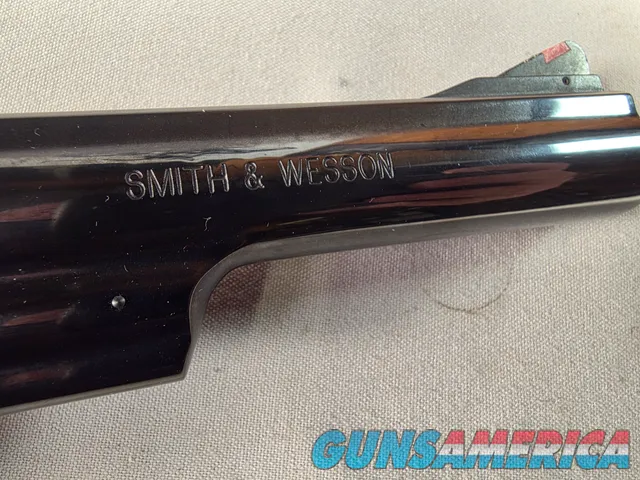 9276 Smith and Wesson 57-6, 41 Magnum, 6” barrel, Hi-Viz red camp front sight, N Target Frame, 6 shot, Micrometer rear, spec