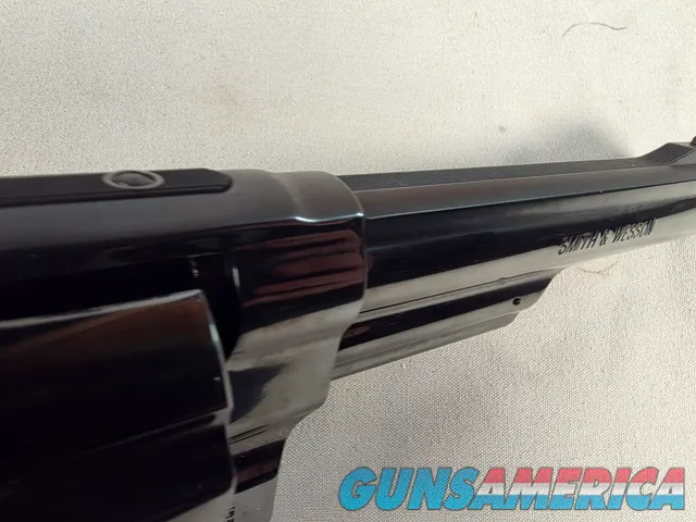9276 Smith and Wesson 57-6, 41 Magnum, 6” barrel, Hi-Viz red camp front sight, N Target Frame, 6 shot, Micrometer rear, spec