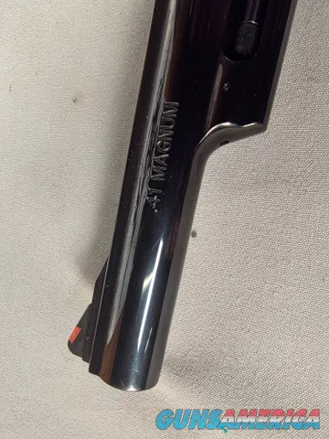 9276 Smith and Wesson 57-6, 41 Magnum, 6” barrel, Hi-Viz red camp front sight, N Target Frame, 6 shot, Micrometer rear, spec