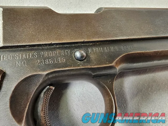 9114  Remington Rand 1911 45 cal, Syracuse NY, US Property, M1911, US Army, Holster, excellent condition, turning brown, More