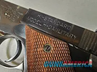 9086  Hi Standard H-D Military, 22 LR, 99%, Excellent collectors condition, 4 ½ barrel, high luster blued, 1946 manufactured,