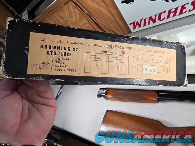 9247  Browning Model 27 12 Gauge, IM/F, pistol grip, Browning butt plate, 28” barrels, 14 ¼ LOP, New in Box, paperwork, vent 