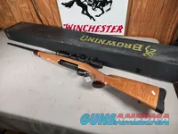 9398  Browning X Bolt, 270 Cal, 22” barrel, Rosewood cap, muzzle brake, Leupold 3.5x10x40 , Tiger striped wood, with box, Mor