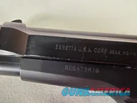 9487  Beretta 92FS, 9MM, 5” barrel, 2 Magazines 15 rounds each, laser in grip. Rubber grips. 