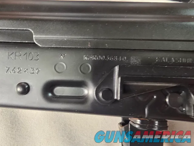 9367  Kalashnikov KR 103, 7.62x39, folding stock, wood grip and fore arm, adjustable sight, muzzle break, 3 mags, 18” barrel,