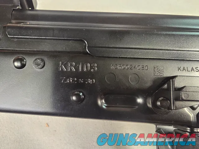 9371   Kalashnikov KR-103, 7.62x39, 18” barrel, muzzle break adjustable sight, Wood stock and forearm,  one mag and case. Has