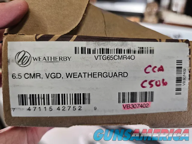 9099 Weatherby Vanguard 6.5 Creedmoor 25” Barrels, NIB, Coastal association, magazine cover, banquet rifle, synthetic stock,