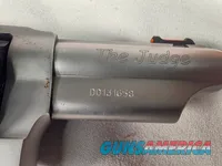 9358  Taurus The Judge, 45 LC or 410 Gauge, 3” Barrel, Stainless, Rubber Grips, high viz sights, More pictures at DawsonsDoub