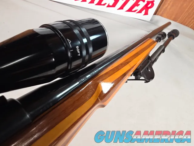 9380 Mauser Model 98 custom, 22-250, 24” barrel, bi pod, laminated stock, light trigger, custom bolt knob, cheek piece, tasco
