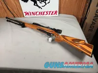9380 Mauser Model 98 custom, 22-250, 24” barrel, bi pod, laminated stock, light trigger, custom bolt knob, cheek piece, tasco