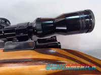 9380 Mauser Model 98 custom, 22-250, 24” barrel, bi pod, laminated stock, light trigger, custom bolt knob, cheek piece, tasco