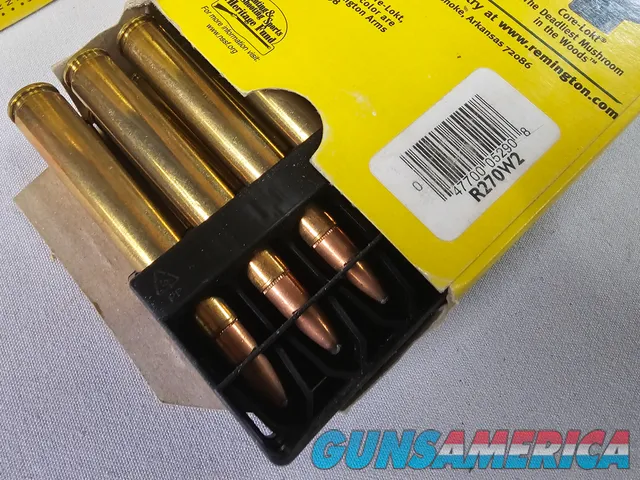 270 Win Ammo. 59 Rounds of Remington 270 Win 130 Gr Core LOKT Soft pt. 15 Rounds of Remington 150 Gr. Nosler Partition
