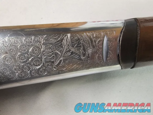 9069  A. V. Maurcini 12 Gauge 28” Mod/FULL, double triggers, ejectors, brass front bead, dogs and ducks, pheasants on receive
