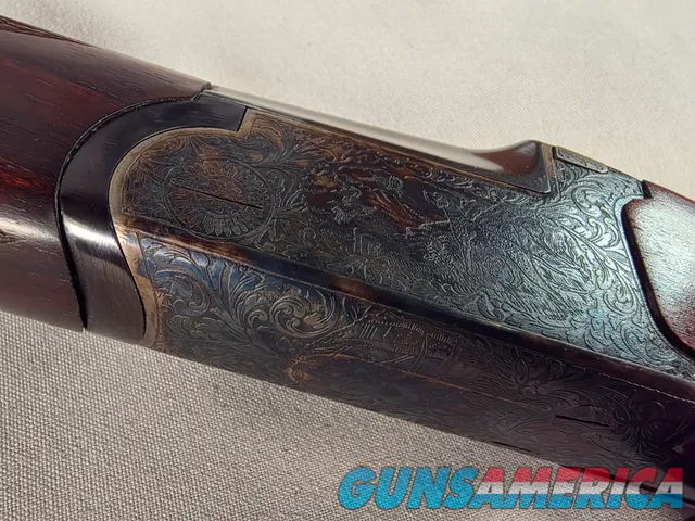 9243 Renato Gamba, Principessa, 28 Gauge, Made in Italy, Case Color, Engraved with a dog, Cross bolt, Extractor, Double trigg