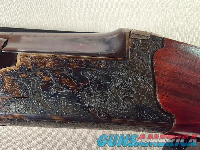 9243 Renato Gamba, Principessa, 28 Gauge, Made in Italy, Case Color, Engraved with a dog, Cross bolt, Extractor, Double trigg