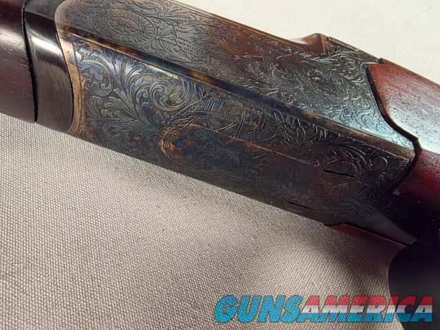 9243 Renato Gamba, Principessa, 28 Gauge, Made in Italy, Case Color, Engraved with a dog, Cross bolt, Extractor, Double trigg
