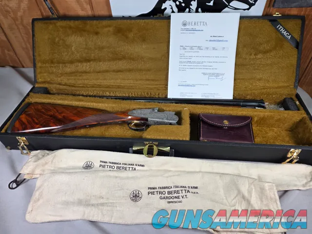  9495  Beretta SO3 EELL, 12 Gauge, Hand engraved by M. Sabatti with letter from Beretta! 14 ½ LOP, 28” barrels, Screw in chok