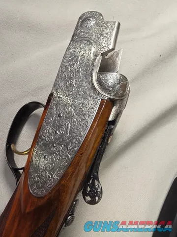  9495  Beretta SO3 EELL, 12 Gauge, Hand engraved by M. Sabatti with letter from Beretta! 14 ½ LOP, 28” barrels, Screw in chok