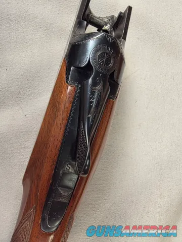  9493—Browning Belgium Superposed 28 gauge, 28 Gauge, IC/Mod fixed chokes, round knob, gold trigger, ejectors, single front b