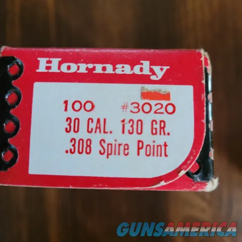 .308 / 30 cal, 130 gr., Hornady rifle bu...