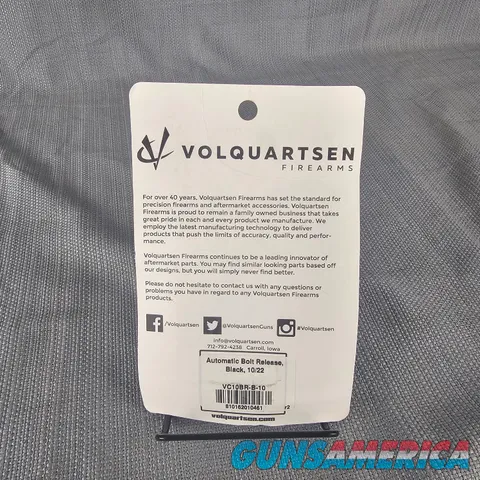 Volquartsen Automatic Bolt Release  10/22 - Black VC10BR-B-10