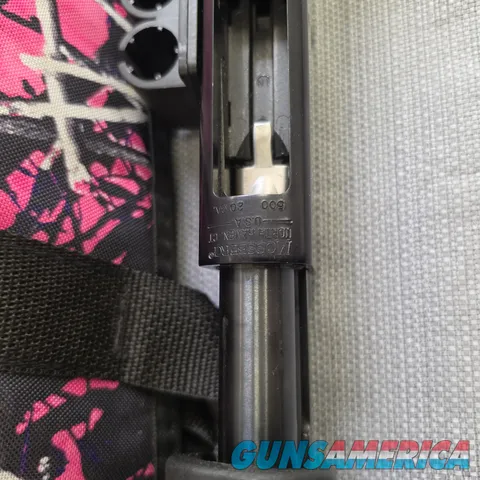 Mossberg 500 20ga 18.5" Barrel Pump Action Pistol Grip Shotgun + Pink Camo Case