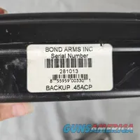 15% off! Bond Arms Backup 2.5" Double Barrel Single Shot .45 ACP Pistol w/ Hard Case