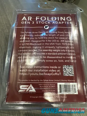Sylvan Arms AR Folding Stock Adapter, New