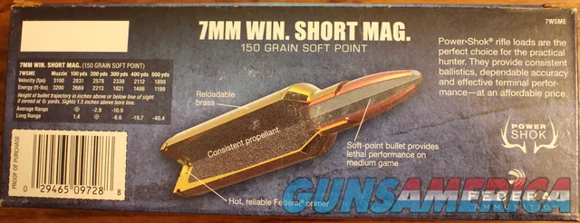 Federal 7mm WSM 150gr Soft Point Ammo