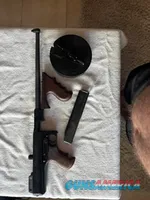 Thompson-Style .45 ACP Pistol with Drum and Stick Mag