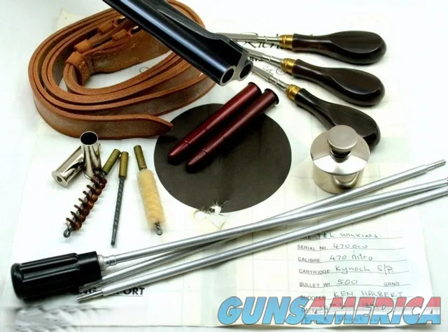 J & L WILKINS .470 NITRO DOUBLE RIFLE w AUTOMATIC EJECTORS