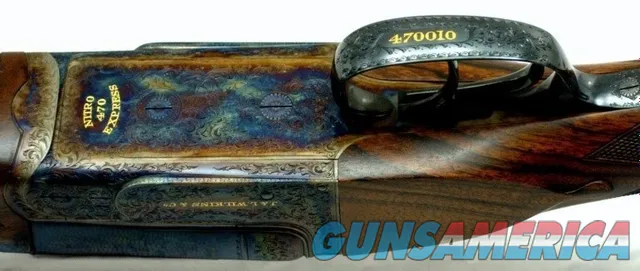 J & L WILKINS .470 NITRO DOUBLE RIFLE w AUTOMATIC EJECTORS