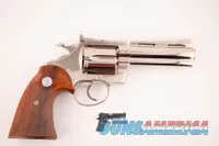 Colt Python 38 Special Nickel DA Revolver 4" VR – 1972, 99% Blue