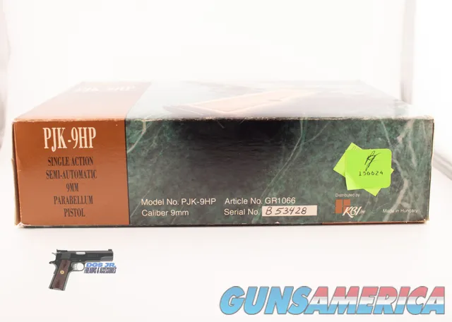 FEG Model PJK-9HP Semi-Auto Pistol– 4¾" Barrel, Walnut Grips, NIB