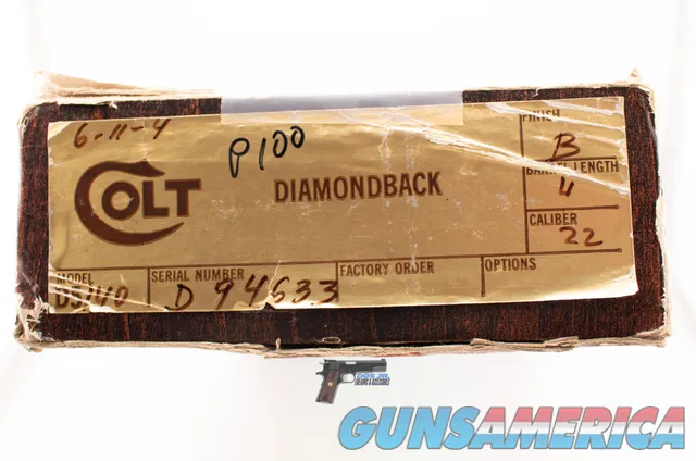 Colt Diamondback .22 LR – 4” Vent Rib Full Lug – 1976 – 99%+ Blue – Box & Papers