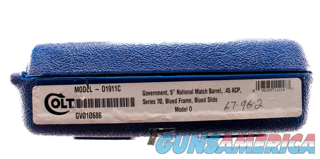 Colt GC National Match 1911 Ser 70 45 ACP Semi-Auto Pistol – 5" Barrel, Like New