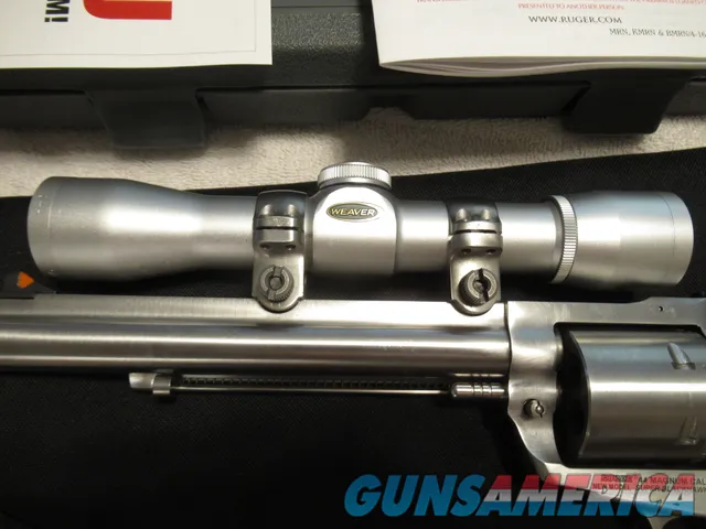 Like New Ruger New Model Super Blackhawk Hunter, 44 Mag, 7.5" Barrel, 2x28 Weaver Handgun Scope, Boxes/Manuals
