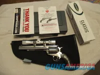 Like New Ruger New Model Super Blackhawk Hunter, 44 Mag, 7.5" Barrel, 2x28 Weaver Handgun Scope, Boxes/Manuals