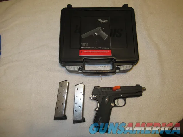 Like New Sig Sauer 1911, 45 acp, 4.2" Barrel, 3-8 rnd Mags, Case/Manuals