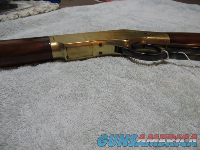 Like New Uberti Model 1866 "Yellow Boy" Lever Action Rifle, 38 Spl, 20" Hexagon Barrel, 10 rnd Tube Mag